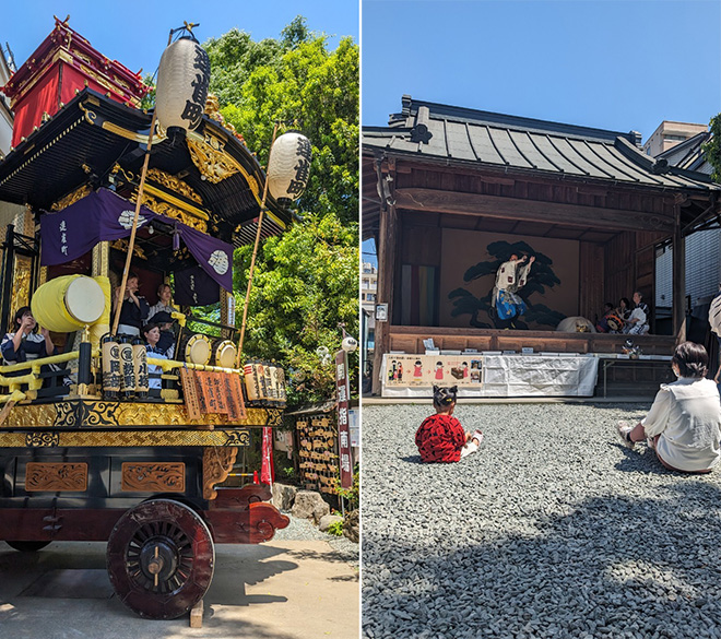 連雀町熊野神社での連雀町雀會の様子
